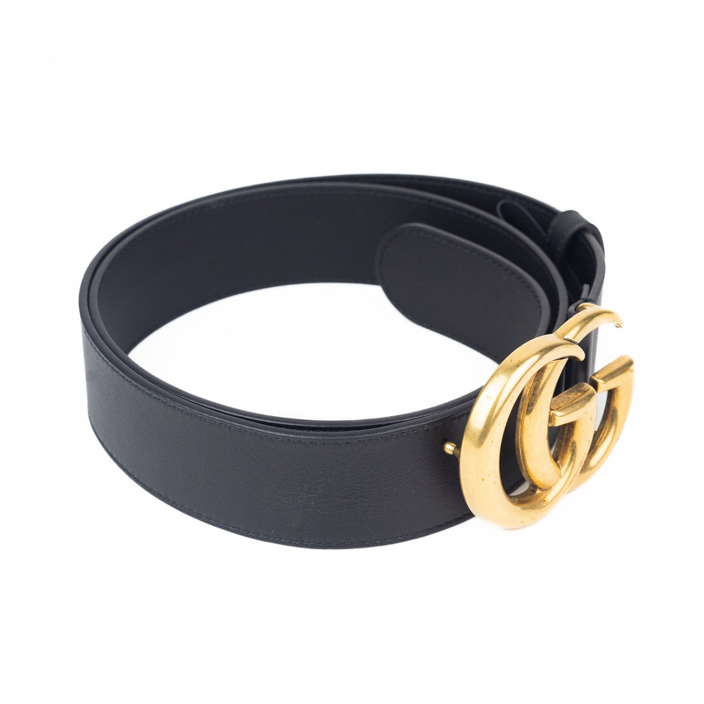 Gucci GG Marmont Leather Belt with Shiny Buckle