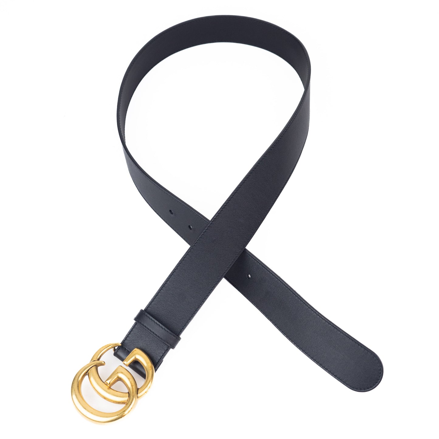 Gucci GG Marmont Leather Belt with Shiny Buckle