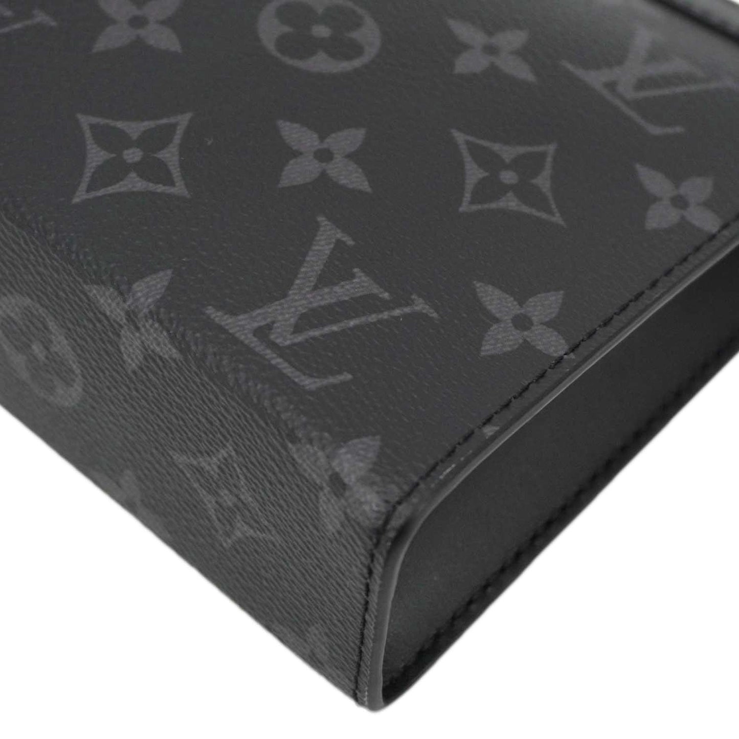 LOUIS VUITTON Gaston Wearable Monogram Eclipse Reverse Crossbody Bag Gray
