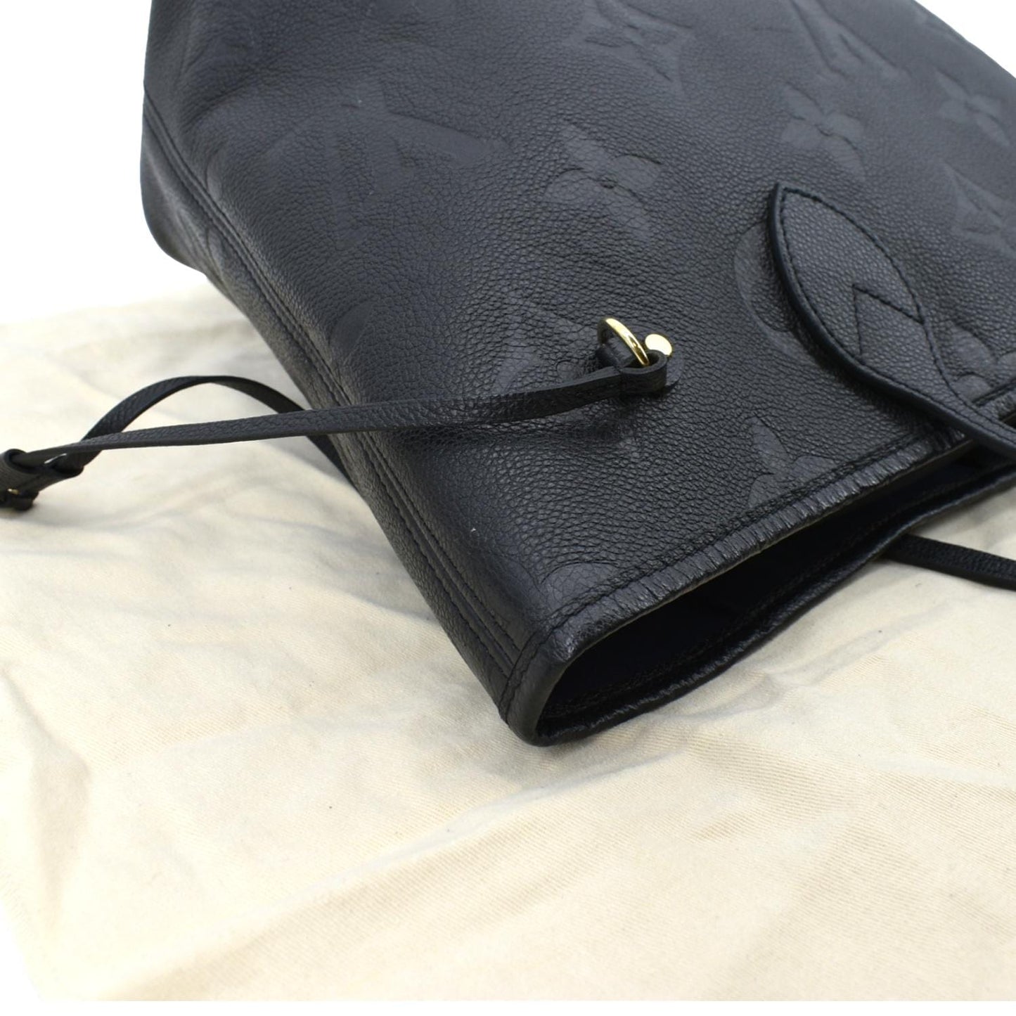 LOUIS VUITTON Neverfull MM Monogram Empreinte Tote Bag Black