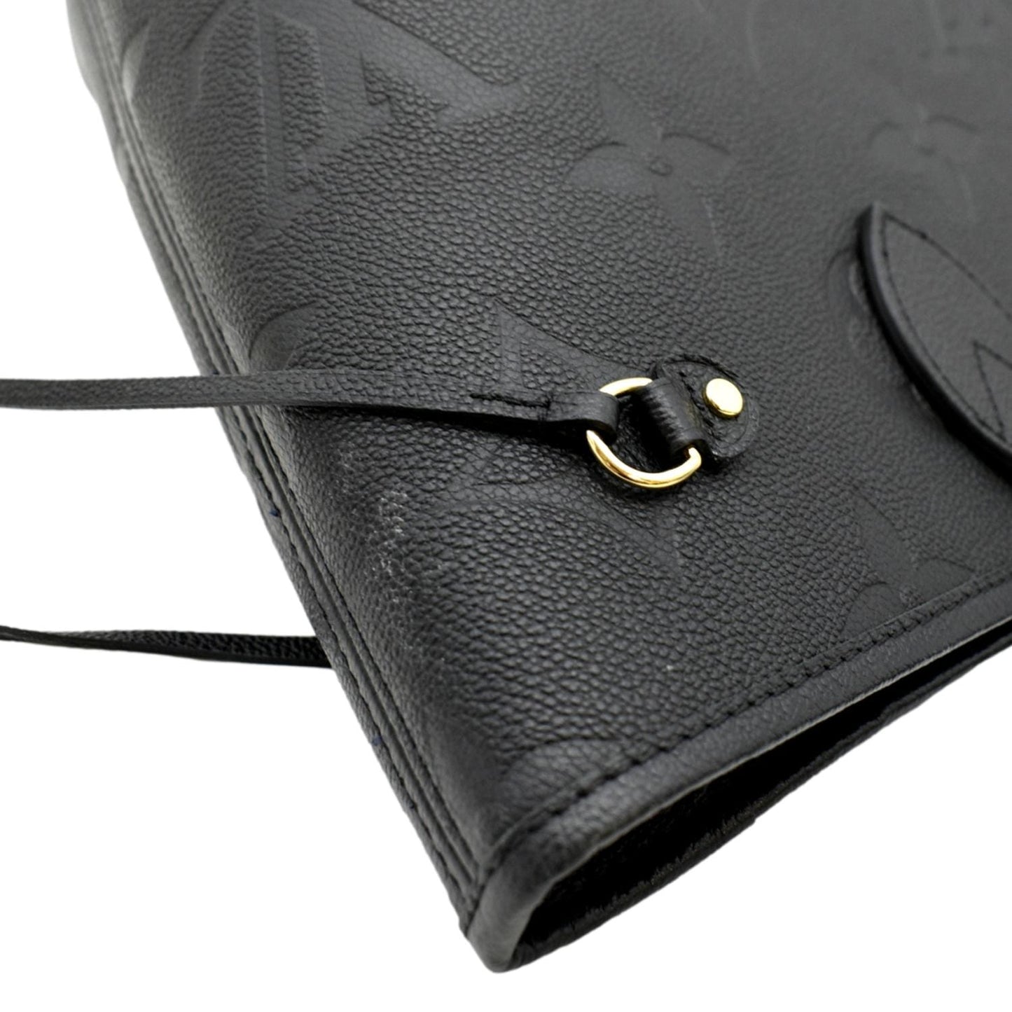 LOUIS VUITTON Neverfull MM Monogram Empreinte Leather Tote Bag Black