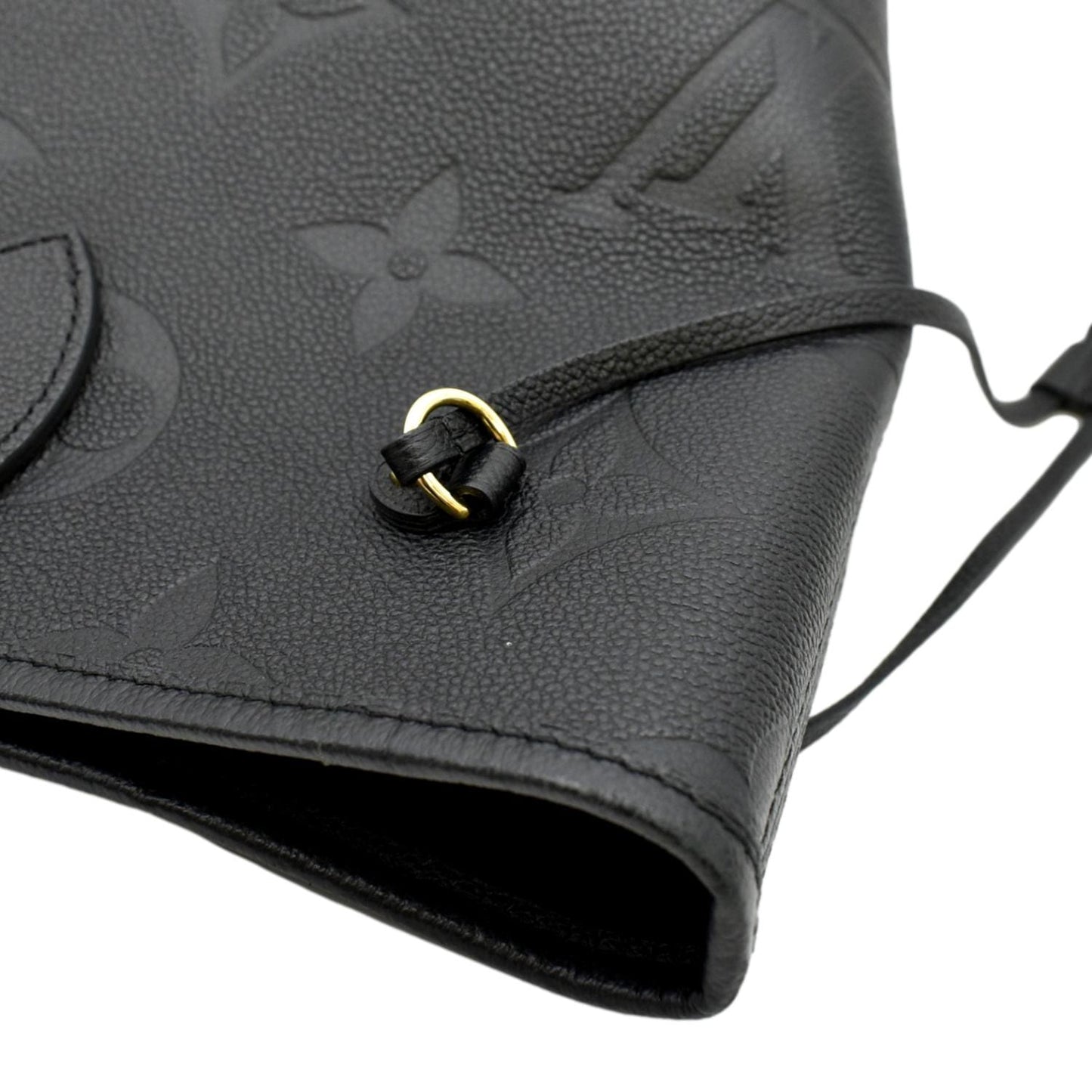 LOUIS VUITTON Neverfull MM Monogram Empreinte Leather Tote Bag Black