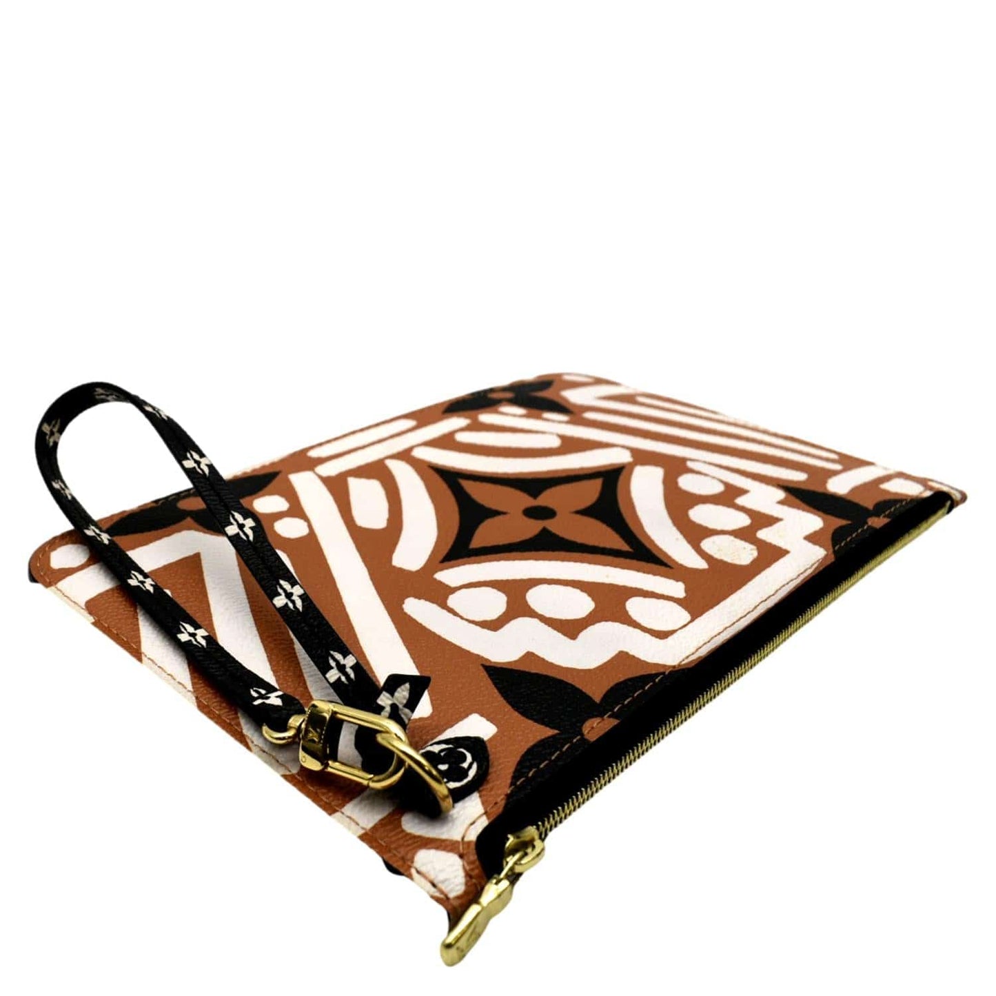 LOUIS VUITTON Neverfull Crafty Monogram Giant Wristlet Pouch Brown