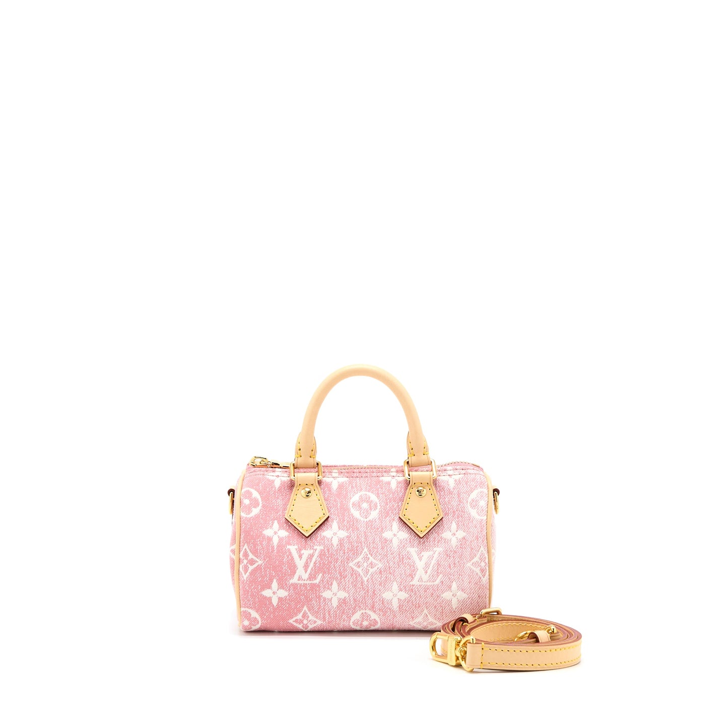 Louis Vuitton Nano Speedy Denim Monogram Pink
