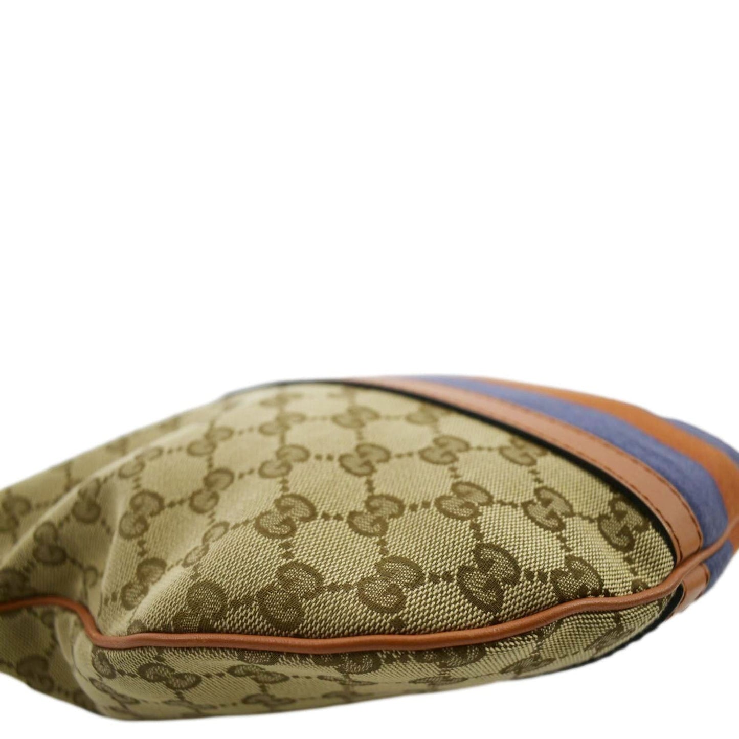 GUCCI Half Moon Vintage Web GG Canvas Shoulder Bag Beige 257082