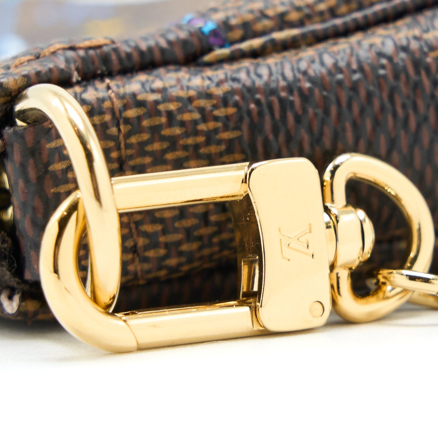 Louis Vuitton Mini Pochette Accessories Limited Vivienne Holidays Damier Ebene Canvas