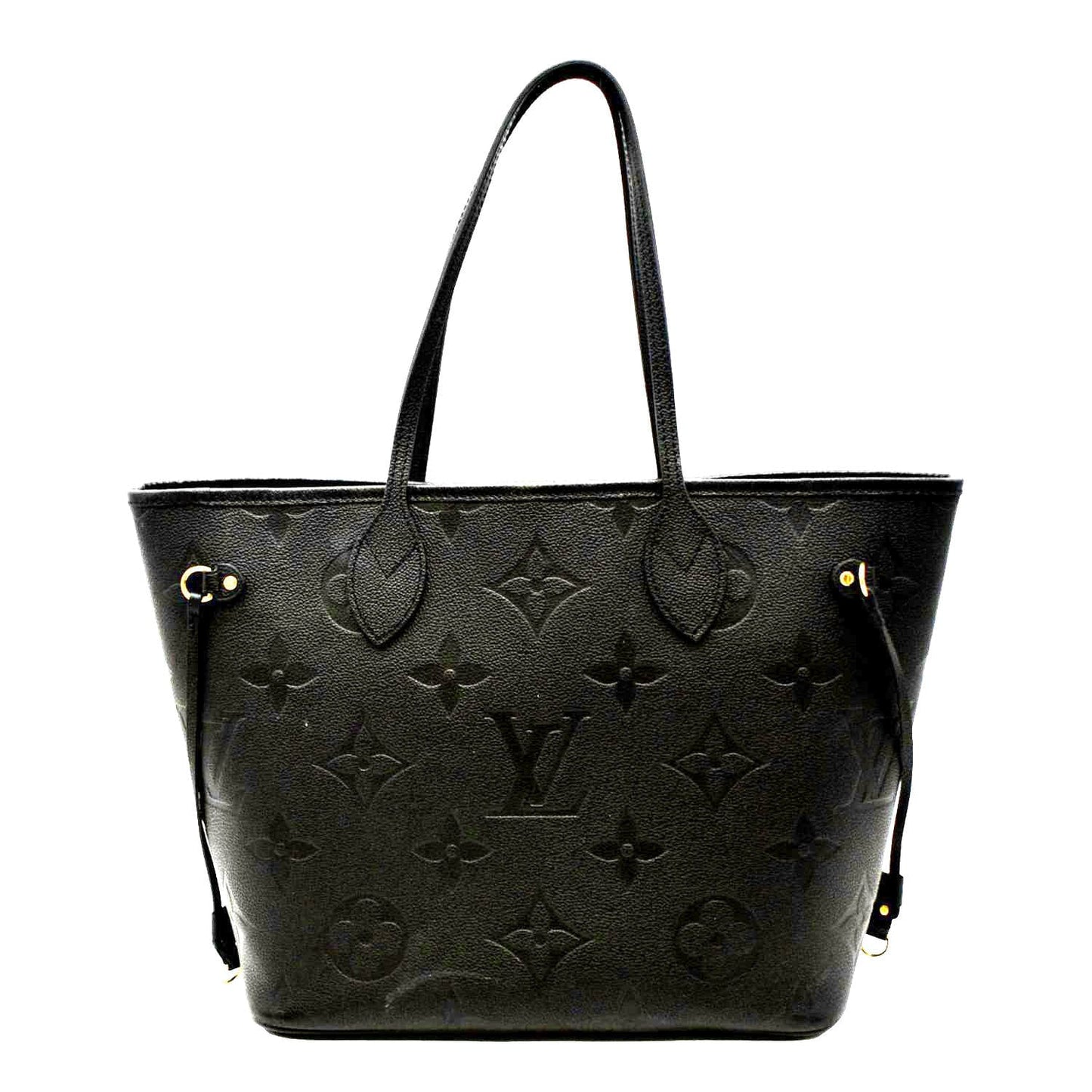 LOUIS VUITTON Neverfull MM Monogram Empreinte Leather Tote Bag Black