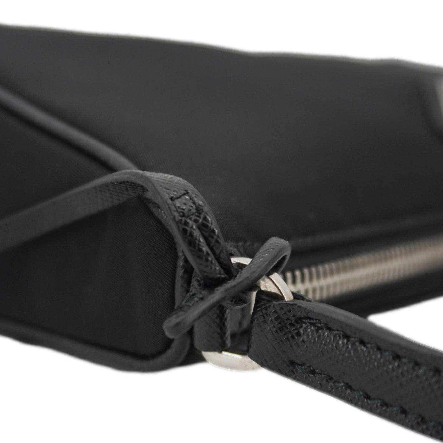 PRADA Accessory Pouch Nylon Hobo Bag Black