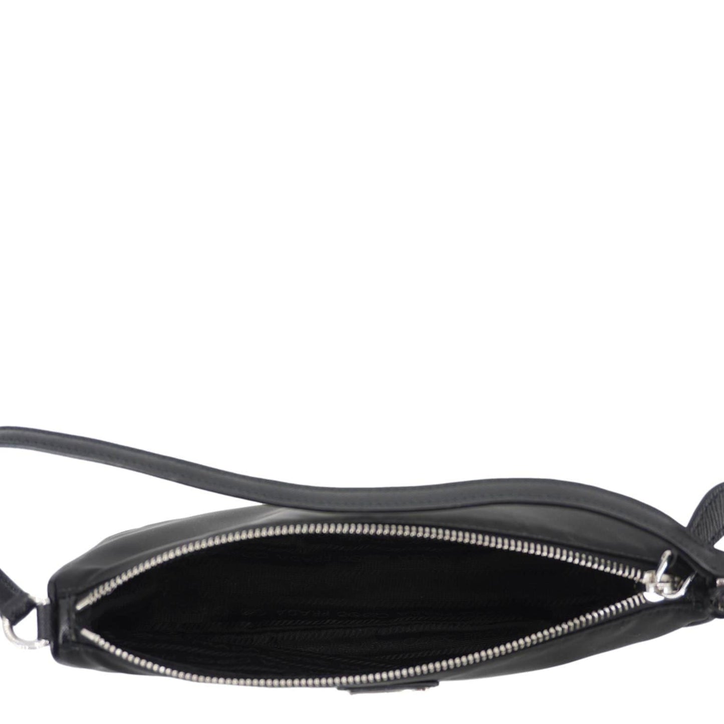 PRADA Accessory Pouch Nylon Hobo Bag Black