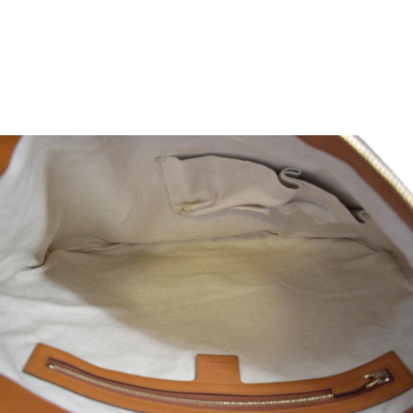 GUCCI Half Moon Vintage Web GG Canvas Shoulder Bag Beige 257082