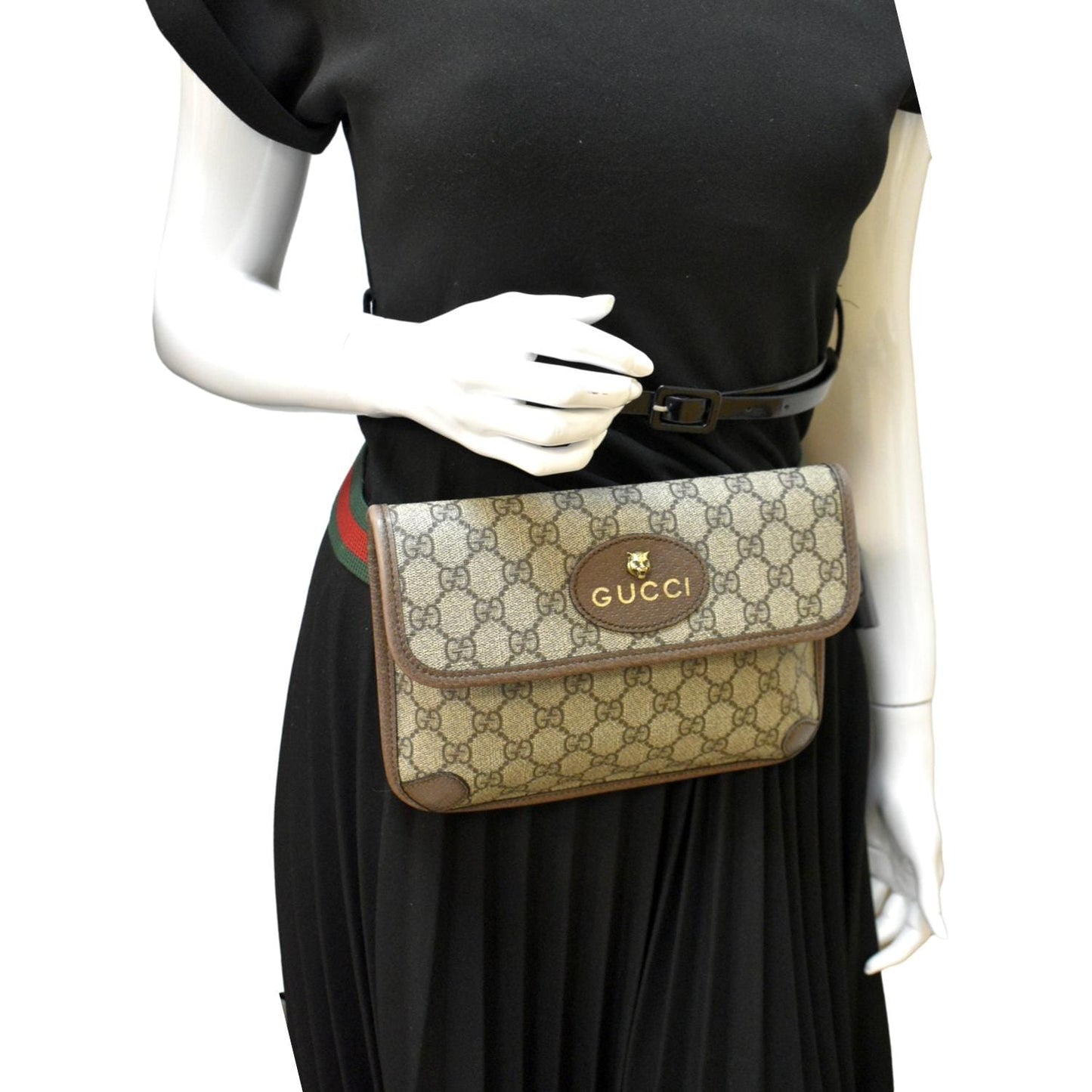 GUCCI Neo Vintage GG Monogram Canvas Belt Bag Beige 493930