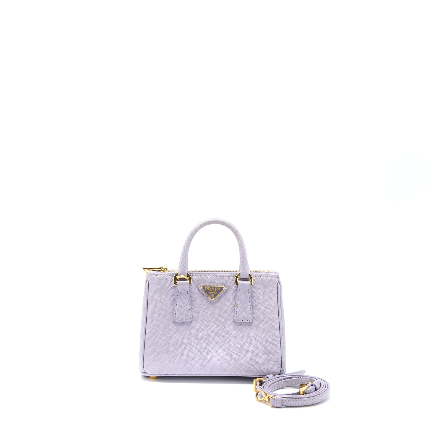 Prada Galleria Saffiano Mini Purse Leather Light Purple