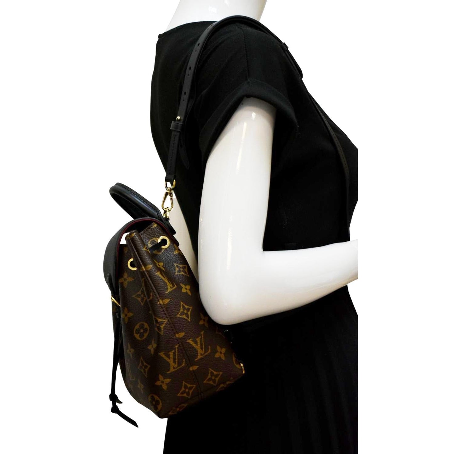 LOUIS VUITTON Montsouris BB Monogram Canvas Backpack Black