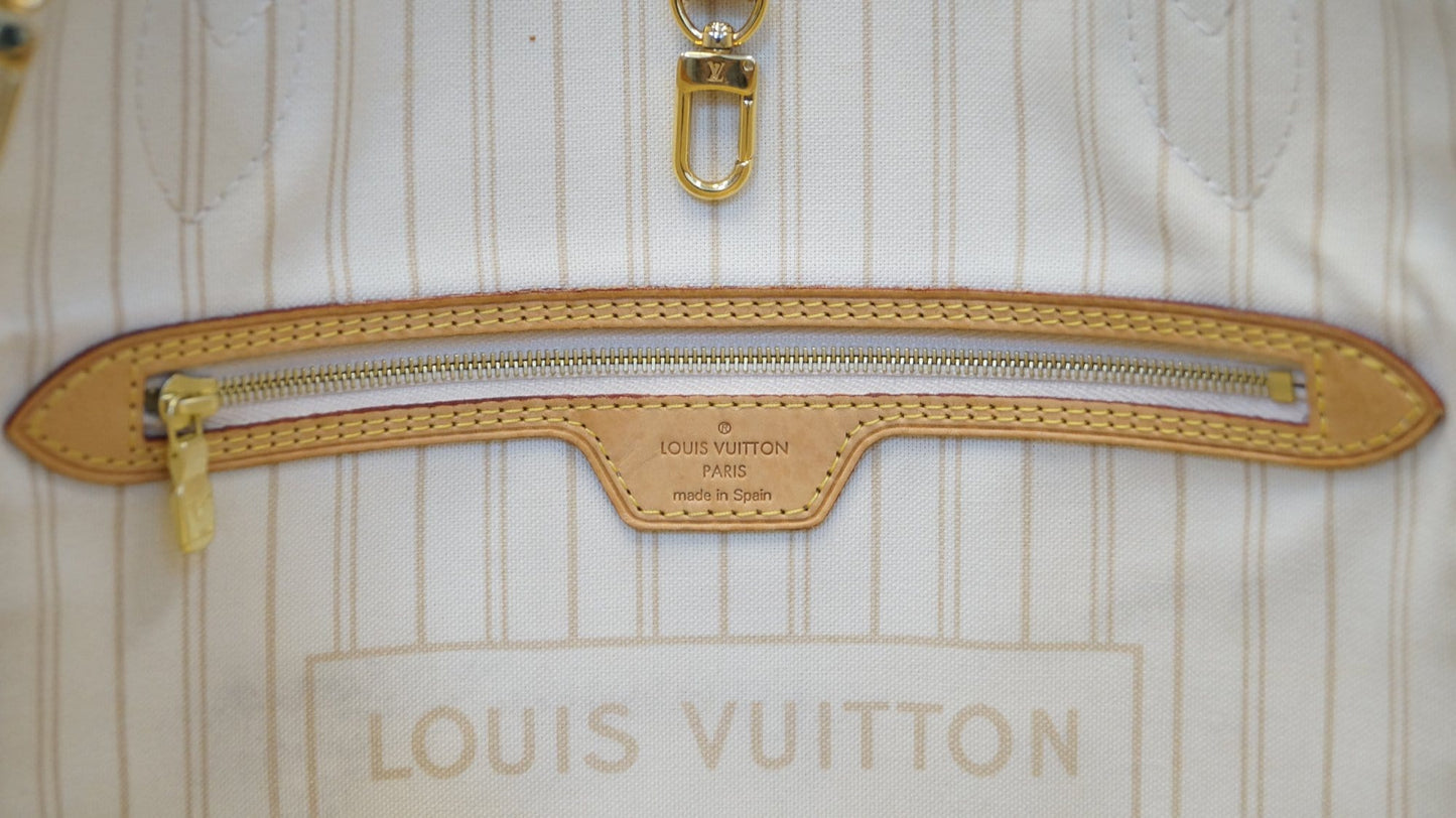 LOUIS VUITTON Neverfull MM Damier Azur  Tote Shoulder Bag