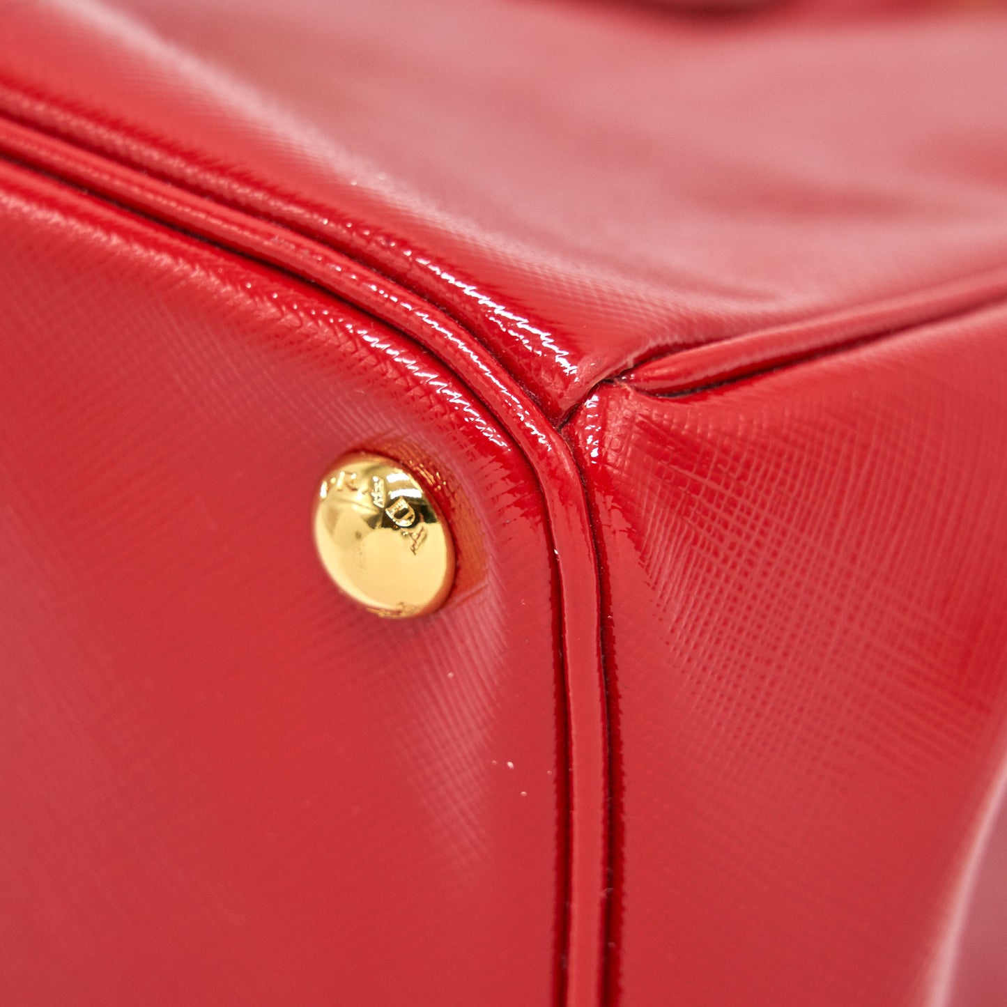 PRADA Saffiano Leather Medium in Red GHW