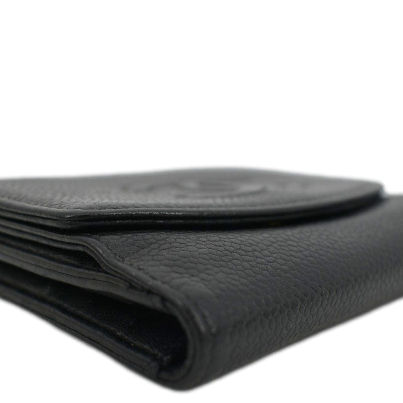 CHANEL Timeless CC Flap Caviar Leather Wallet Black