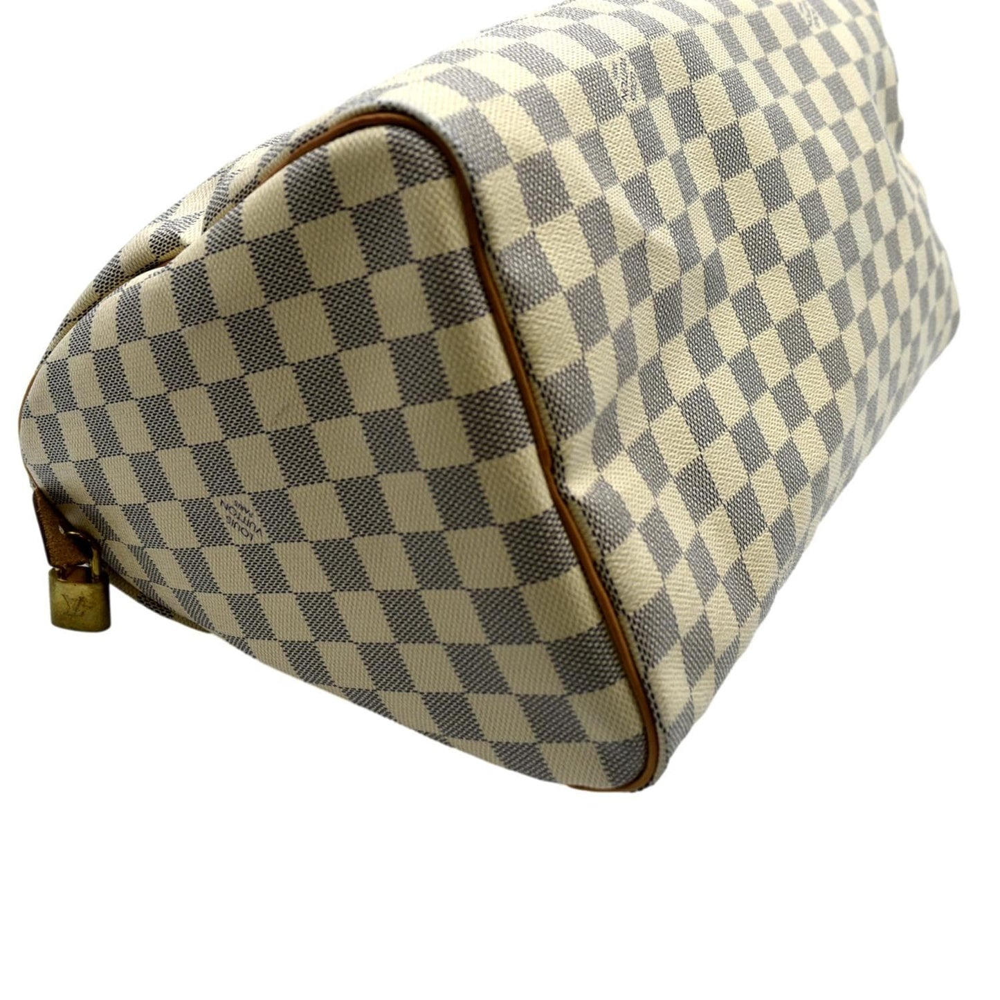 LOUIS VUITTON Speedy 35 Damier Azur Satchel Bag White