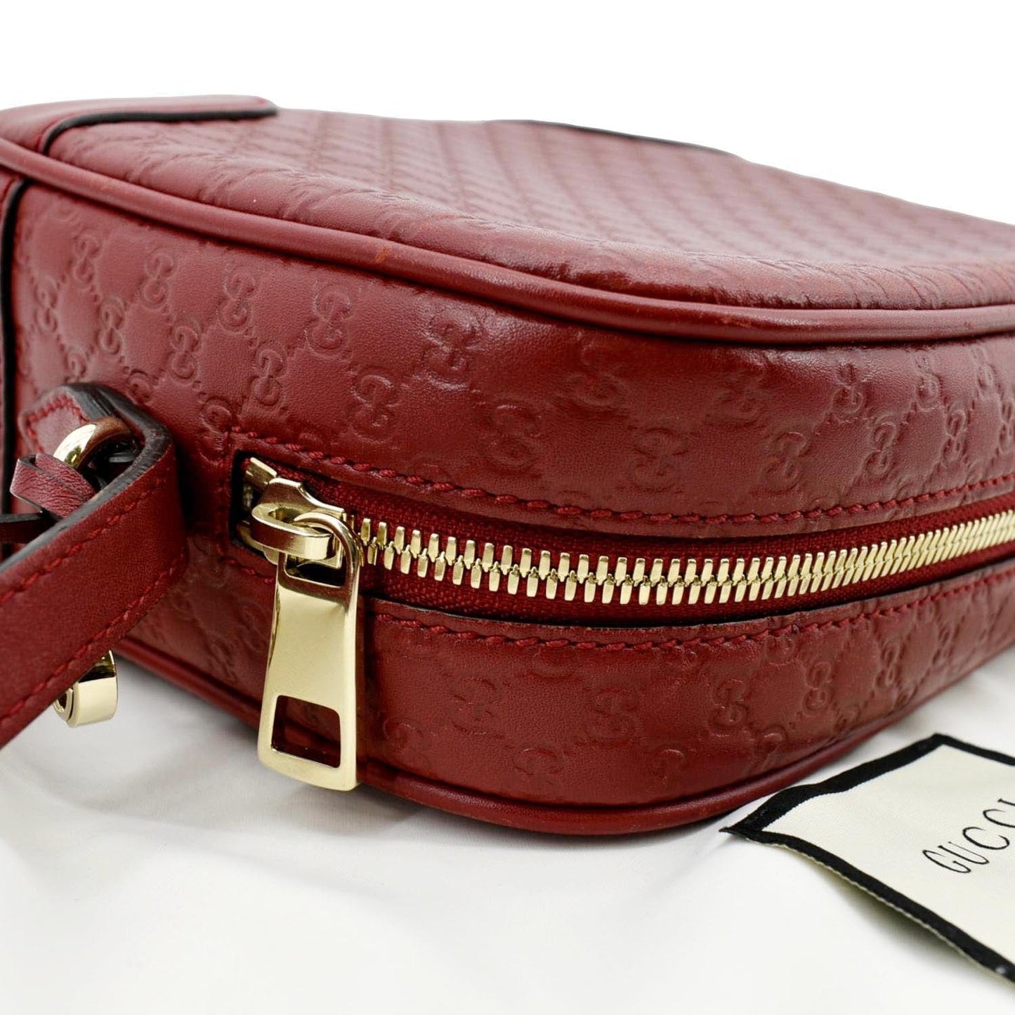 GUCCI Bree Micro GG Leather Crossbody Bag Red 449413