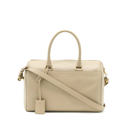 Saint Laurent Duffle Purse Calfskin Light Grey