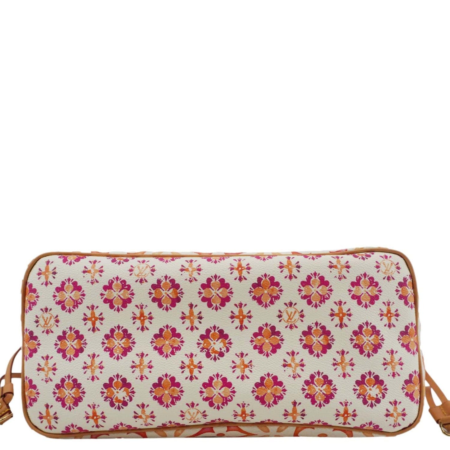 LOUIS VUITTON Neverfull MM Watercolor Monogram Tiles Canvas Shoulder Bag Coral