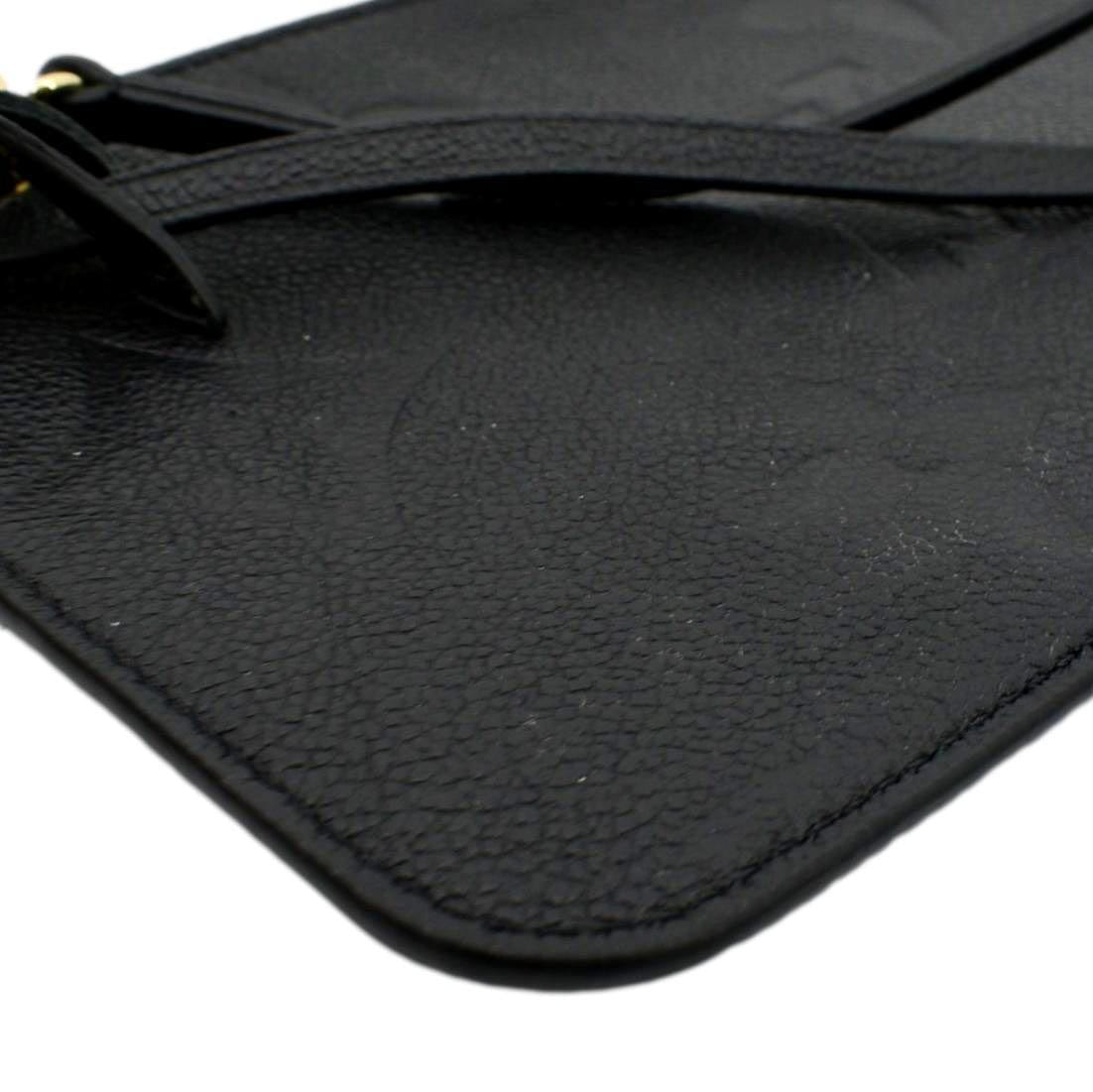 LOUIS VUITTON Empreinte Monogram Neverfull MM Pochette Wristlet Pouch Black
