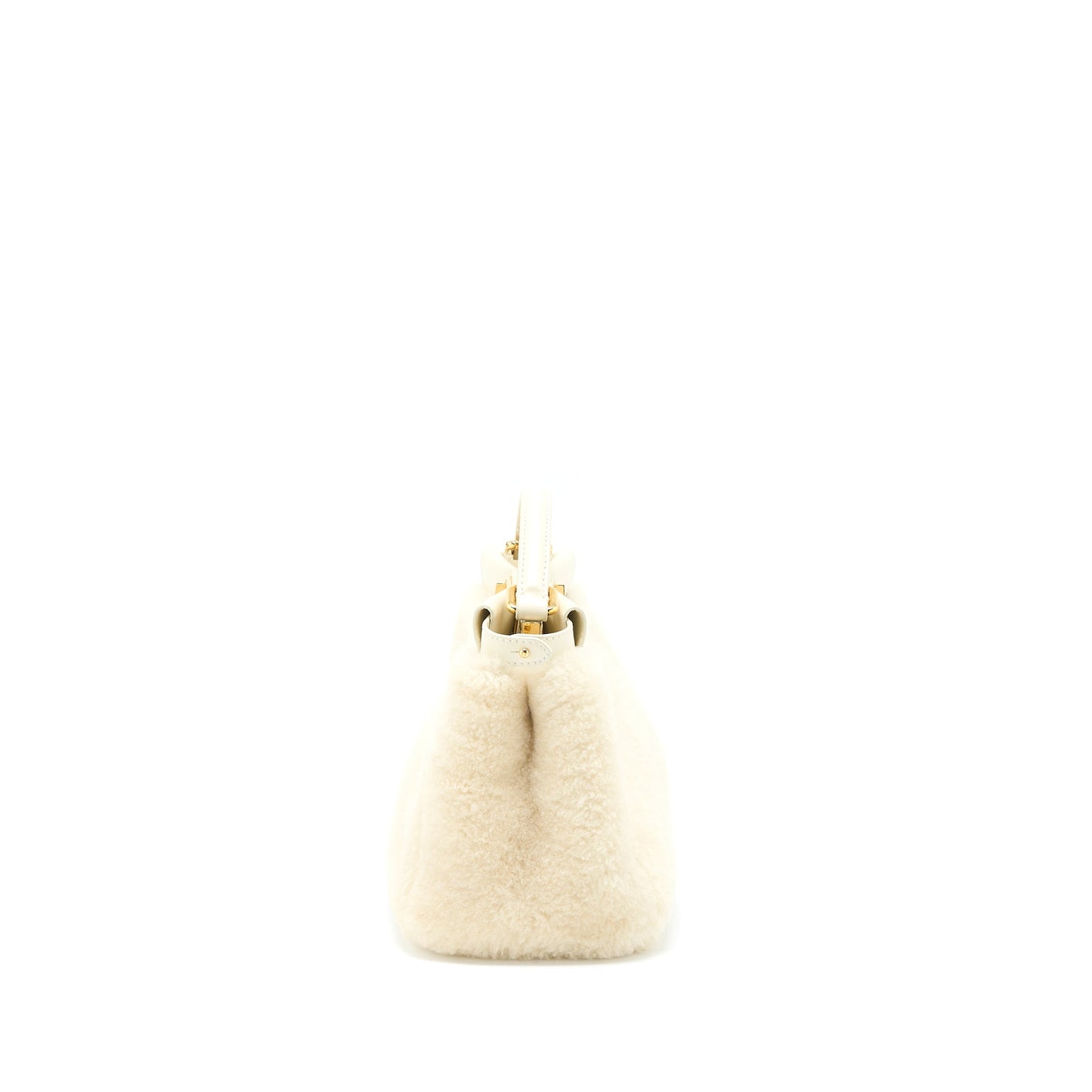 Fendi Mini Peekaboo Purse Montone Liscio Lambskin White