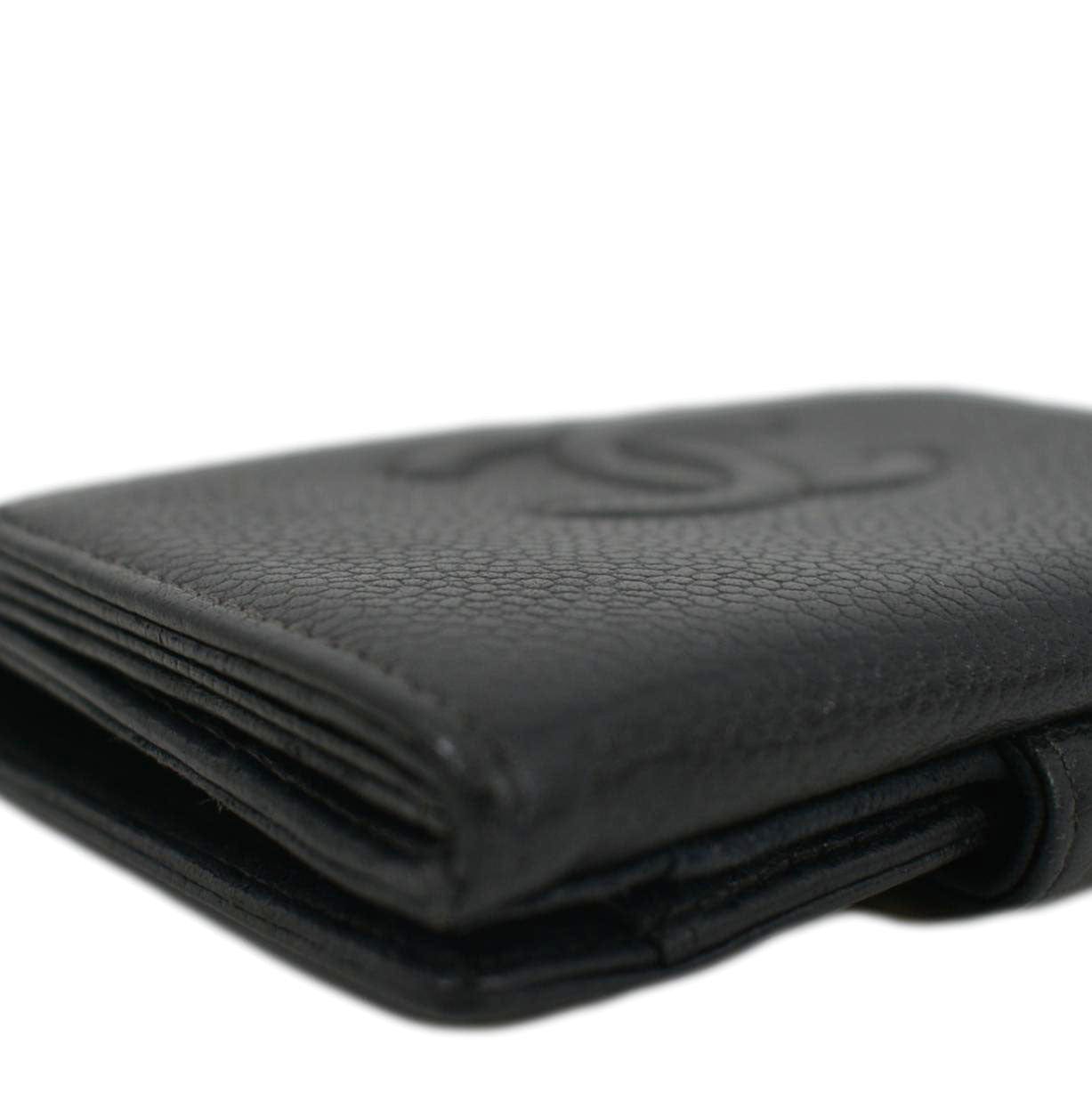 CHANEL Timeless CC Flap Caviar Leather Wallet Black