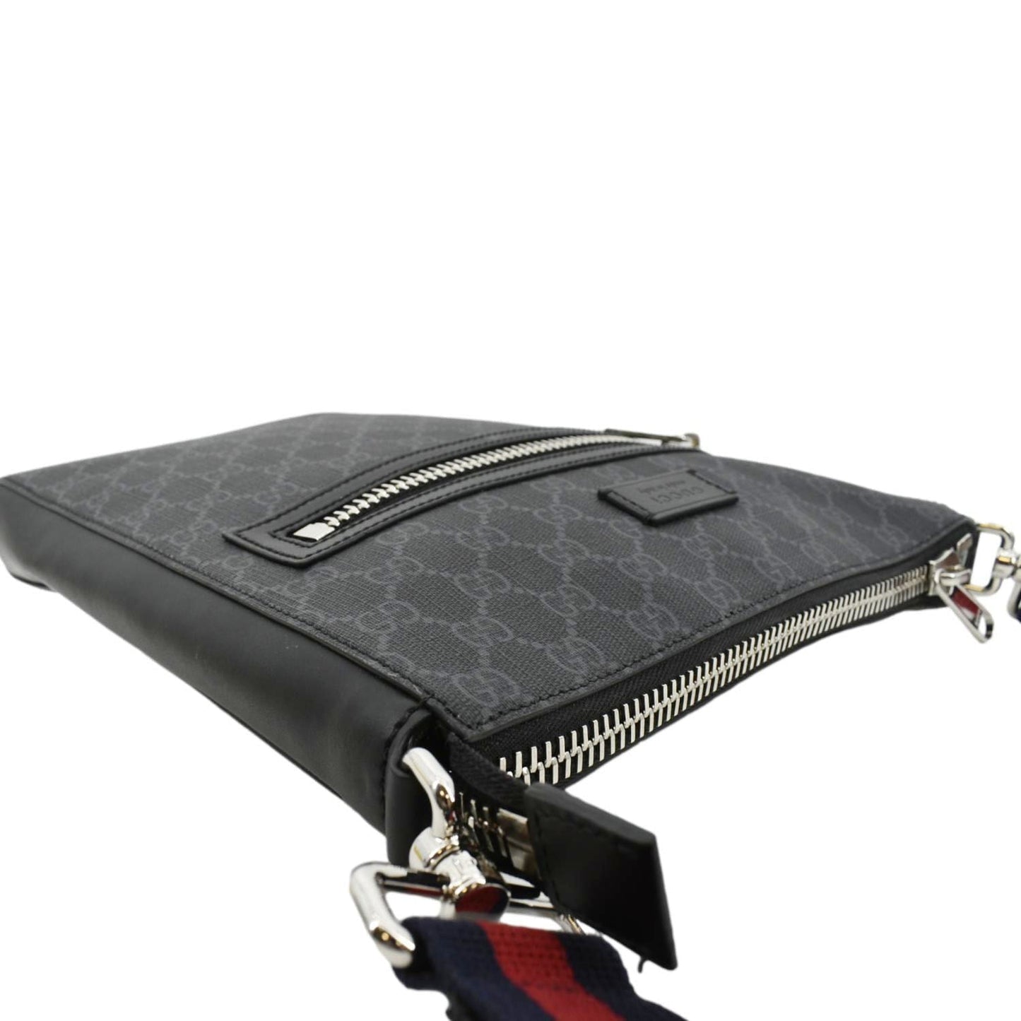 GUCCI GG Supreme Canvas Square Messenger Bag Black 474137