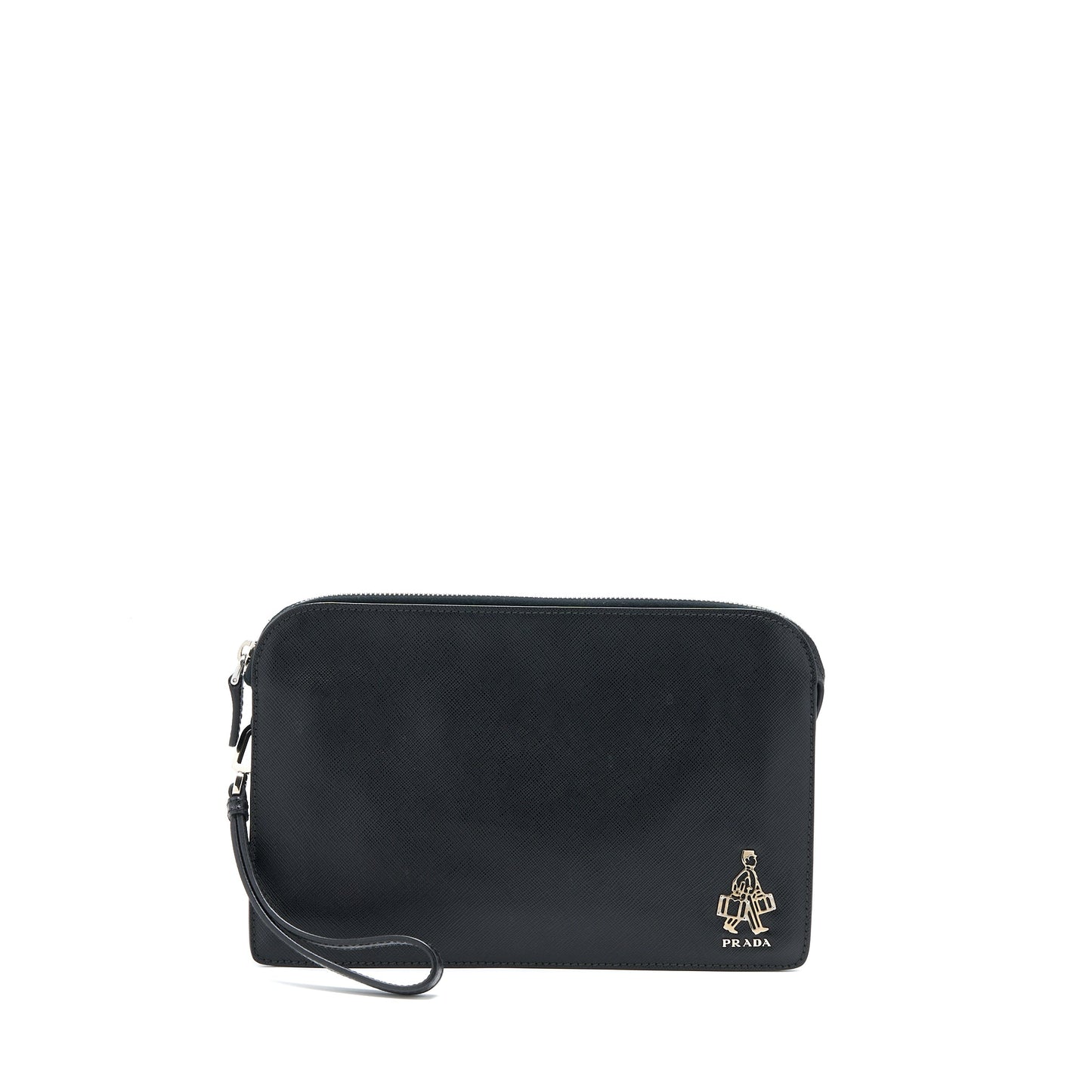 Prada Menâs Clutch Soffiano Black