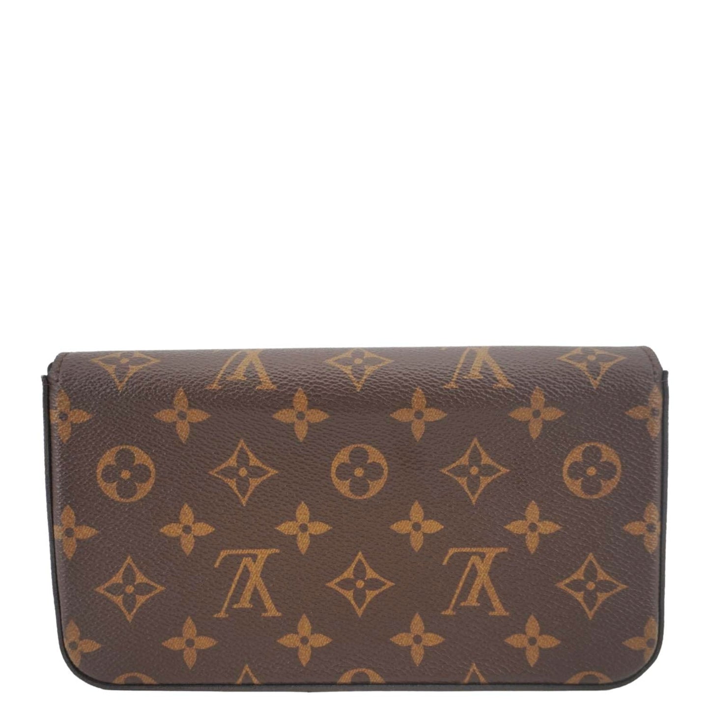 LOUIS VUITTON Felicie Pochette Monogram Canvas Crossbody Bag Brown