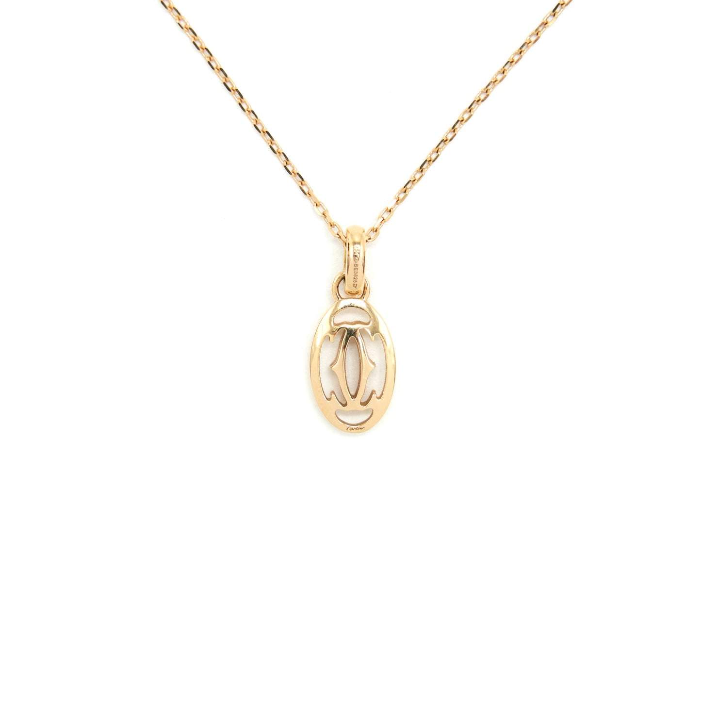 Cartier Logo Necklace Rose Gold with Pink Sapphire