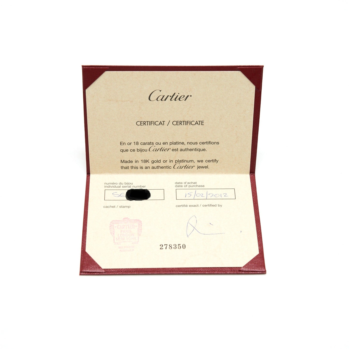 Cartier Logo Necklace Rose Gold with Pink Sapphire