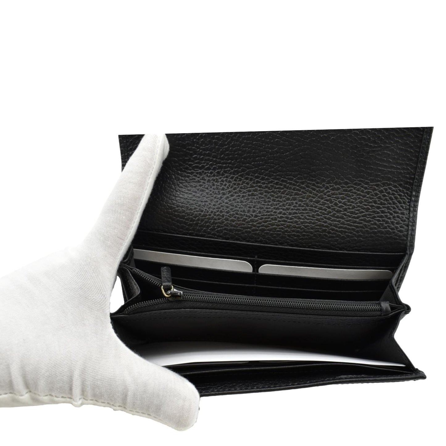 GUCCI GG Marmont Continental Leather Wallet Black 456116