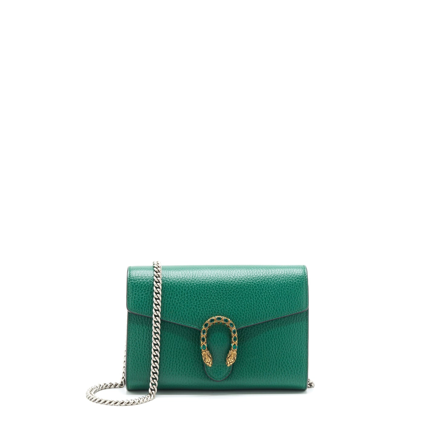 Gucci Dionysus Mini Chain Purse Green With Gold And Silver Hardware
