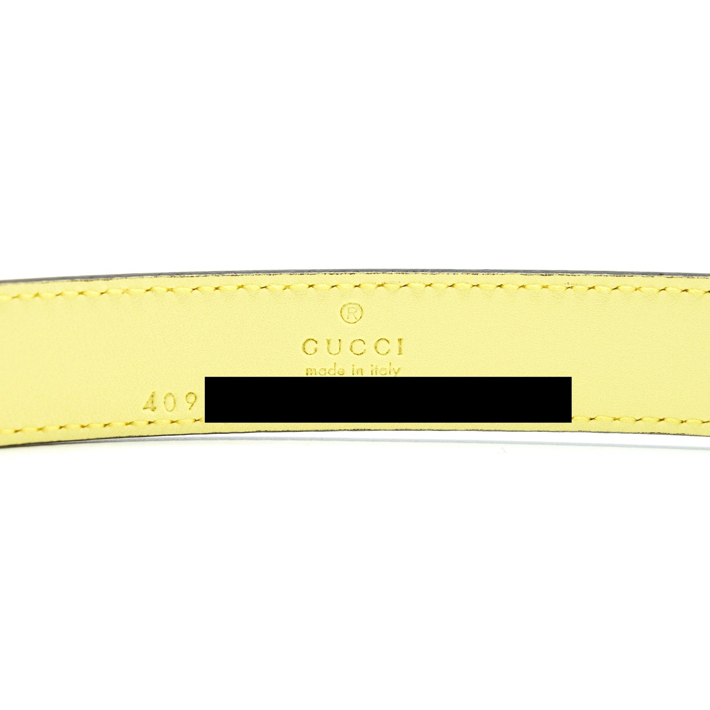 Gucci Size75 Leather Belt Buckle Yellow