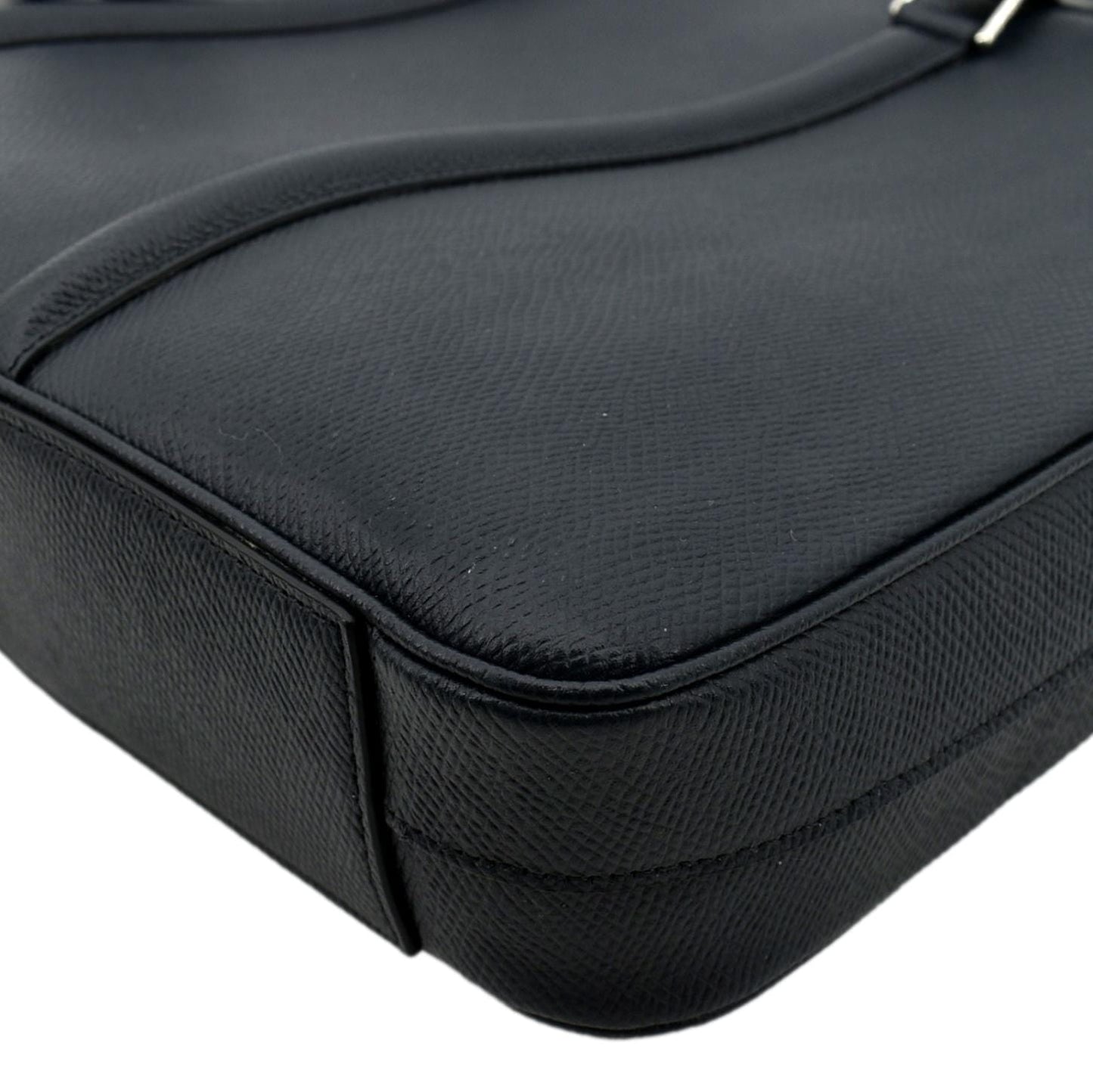 CELINE Grained Calfskin Leather Crossbody Briefcase Bag Navy Blue