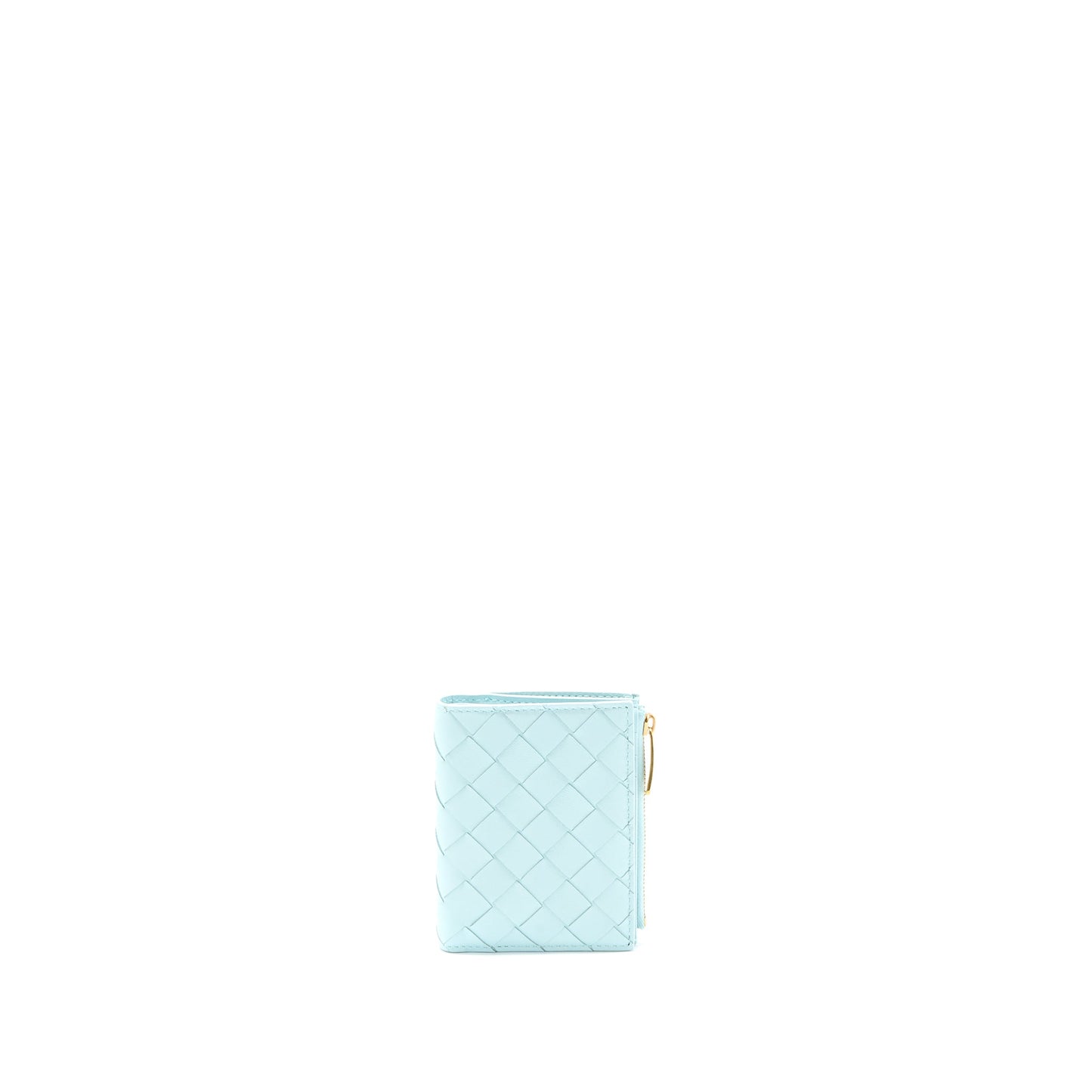 Bottega Veneta Bi-Fold Zip Wallet Lambskin Light Blue