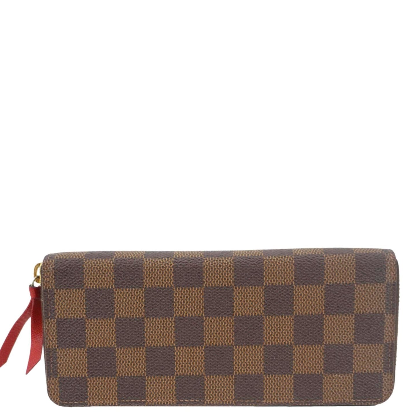 LOUIS VUITTON Clemence Damier Ebene Zippy Wallet Brown