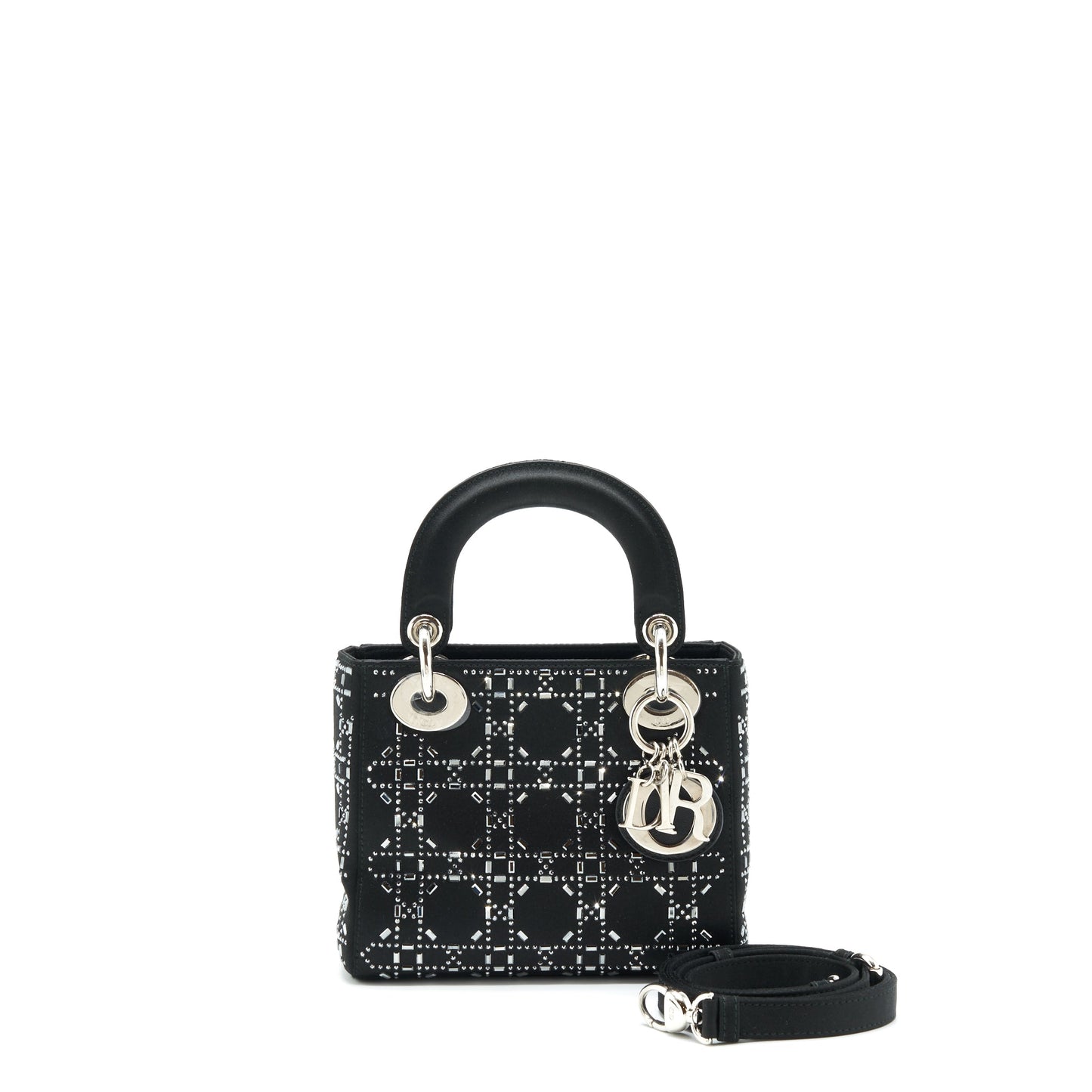 Dior Mini Lady Dior Satin Black With Crystal Black