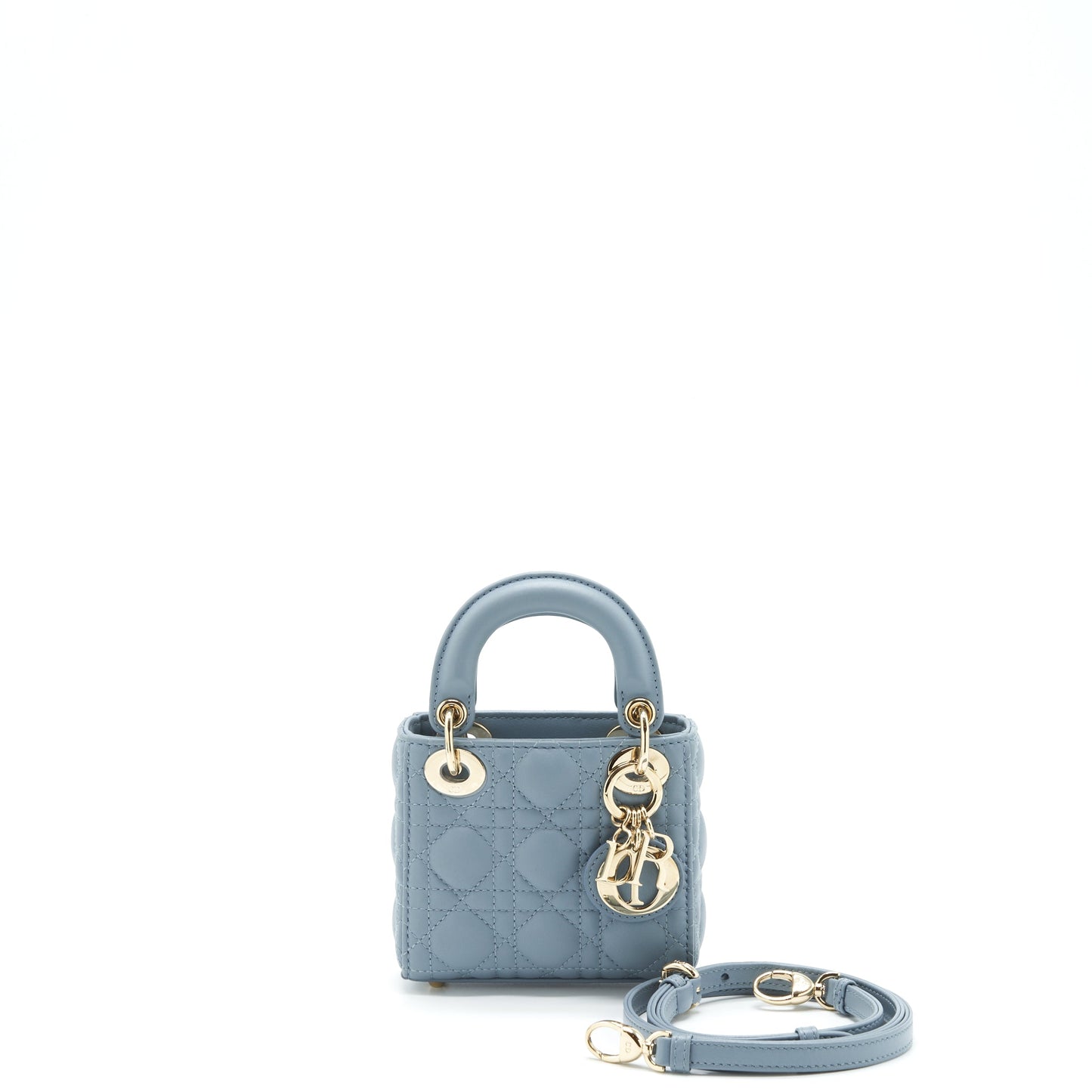 Dior Micro Lady Dior Purse Cannage Lambskin Cloud Blue