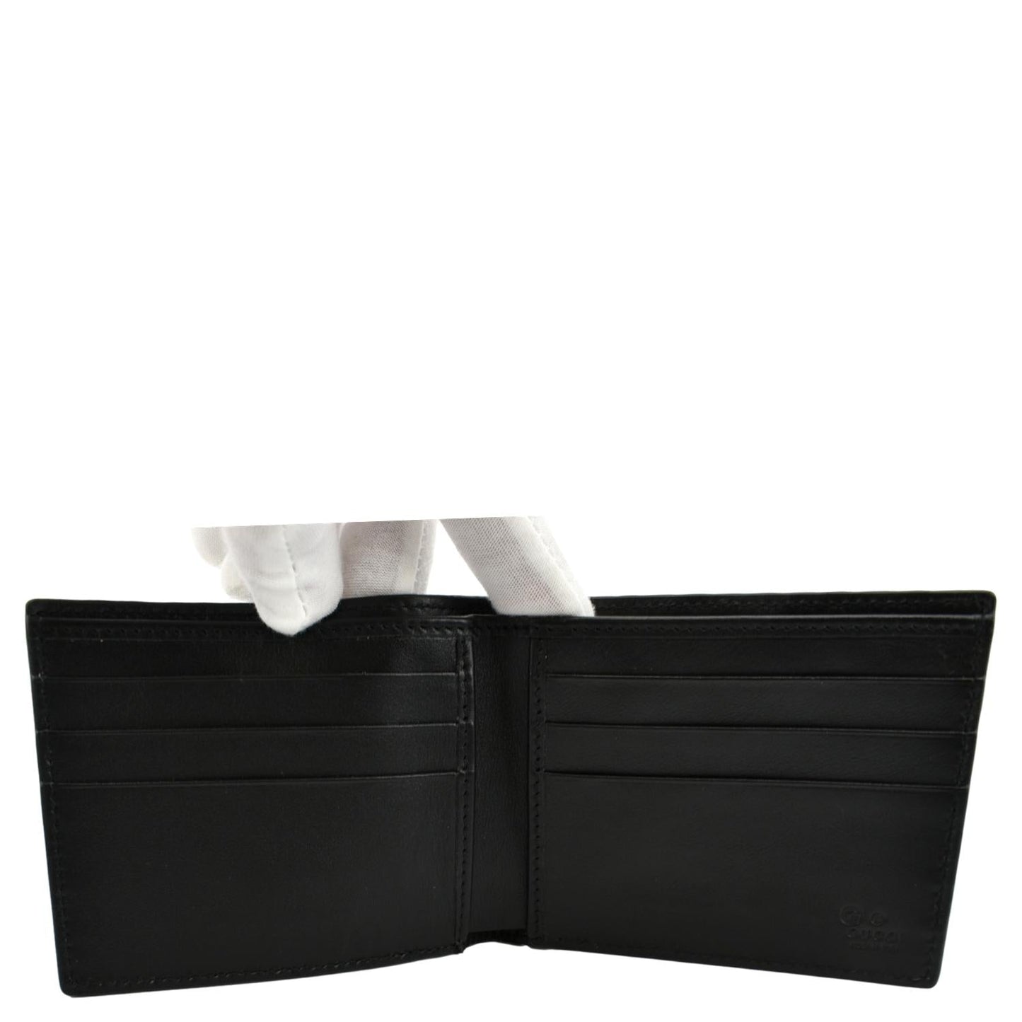 GUCCI Microguccissima Leather Bi-fold Wallet Black 260987