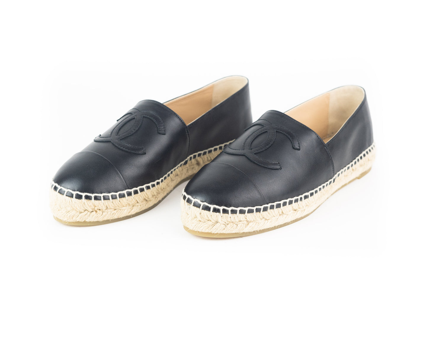 Chanel Lambskin CC Espadrilles Black
