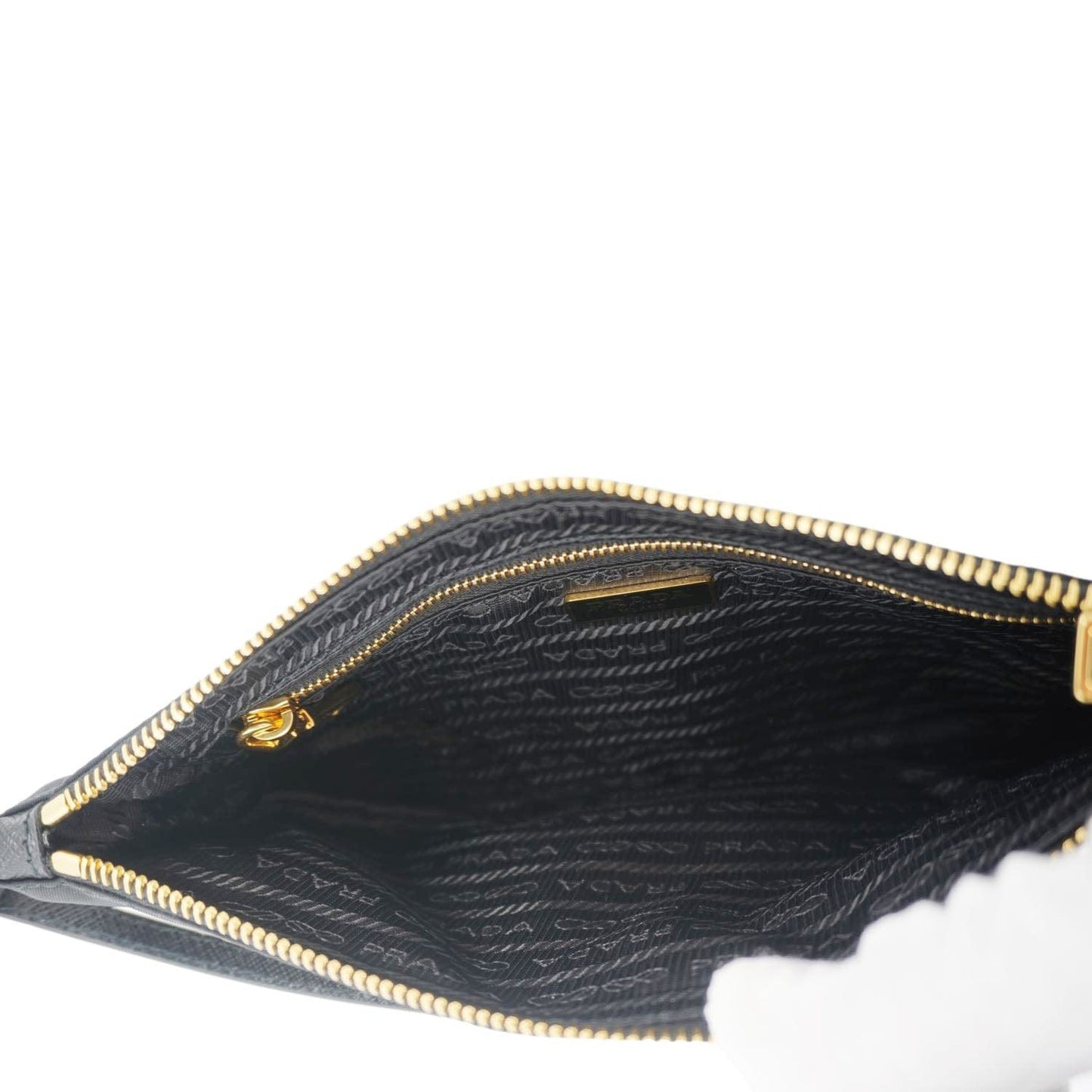 PRADA Tessuto Nylon Pochette Hobo Bag Black