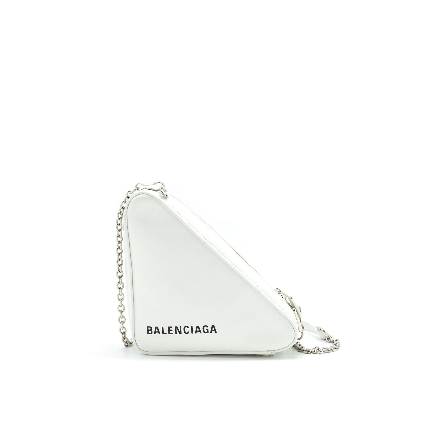 Balenciaga Triangle Mini Chain crossbody Purse White