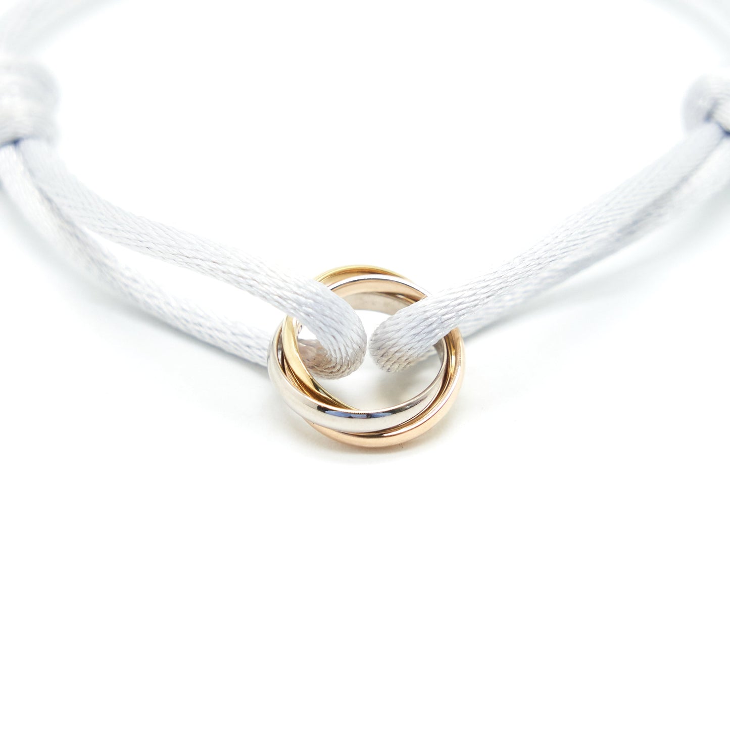 Cartier Trinity Bracelet, 3 Golds on Cord