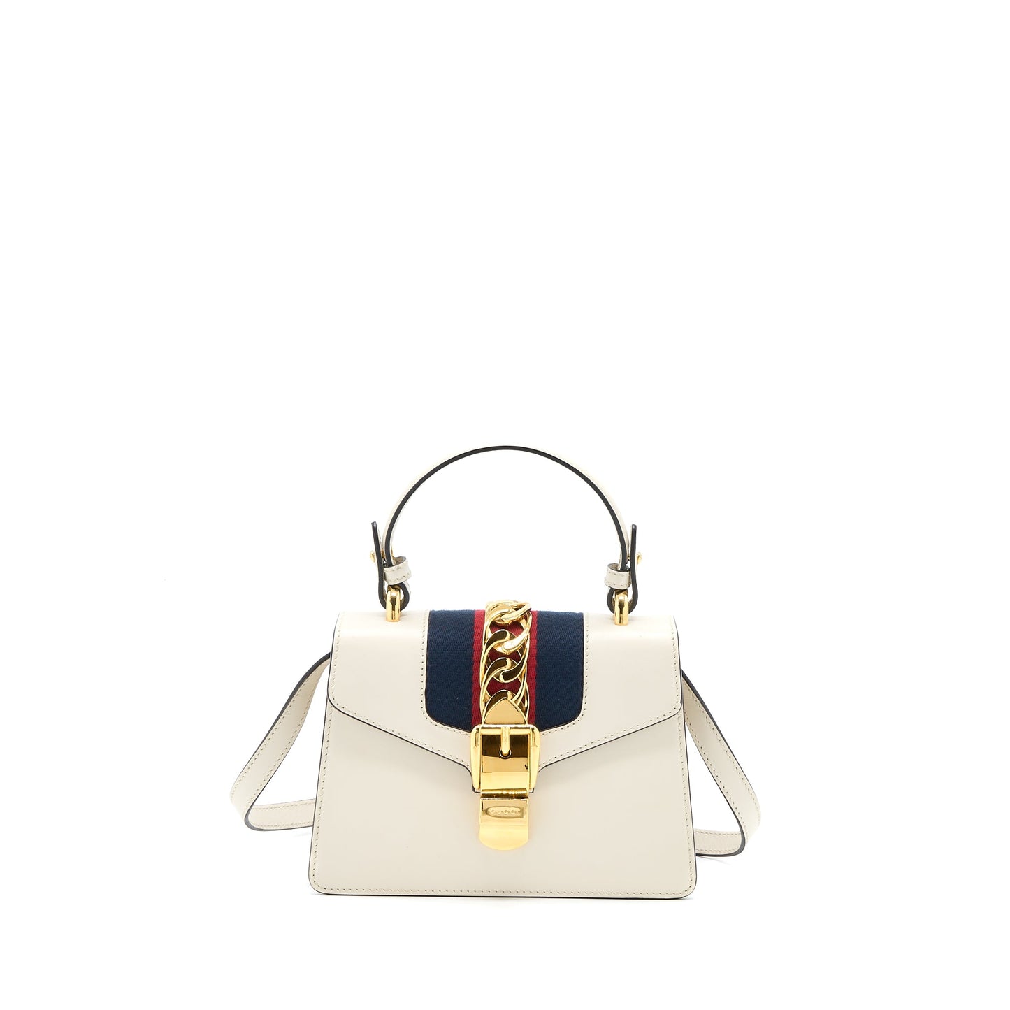 Gucci Mini Sylvia Top Handle Purse White
