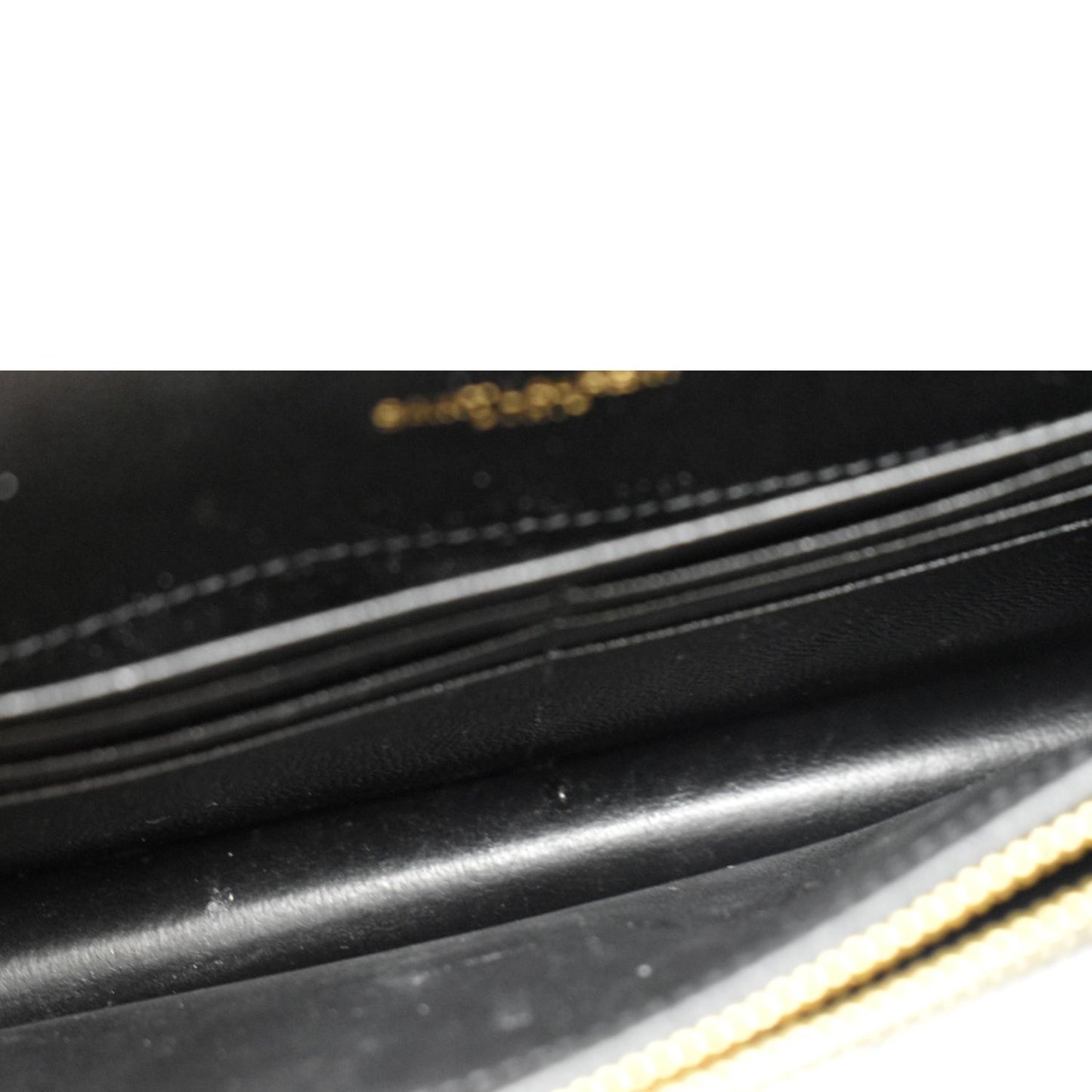 YVES SAINT LAURENT Cassandre Matelasse Chain Wallet Crossbody Bag Black
