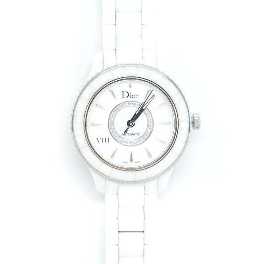 Christian Dior White Dial Automatic Diamonds Circle Watch CD1245E3C003