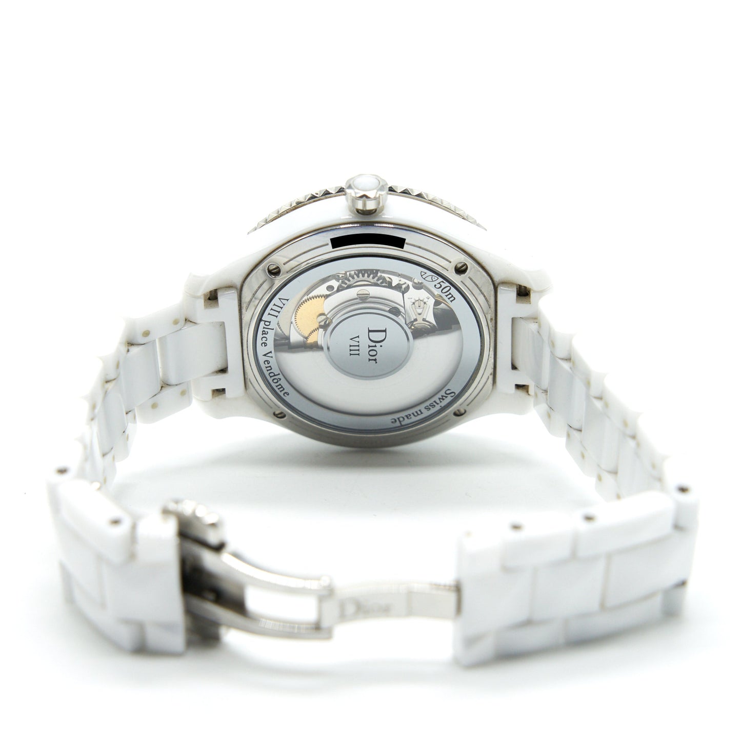 Christian Dior White Dial Automatic Diamonds Circle Watch CD1245E3C003