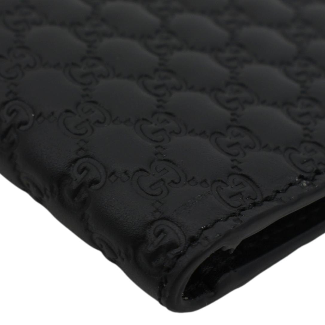 GUCCI Microguccissima Leather Bi-fold Wallet Black 260987